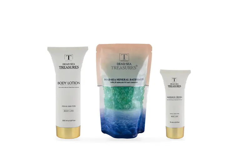 Massage Cream + Menthol Bath Salt + Body Lotion