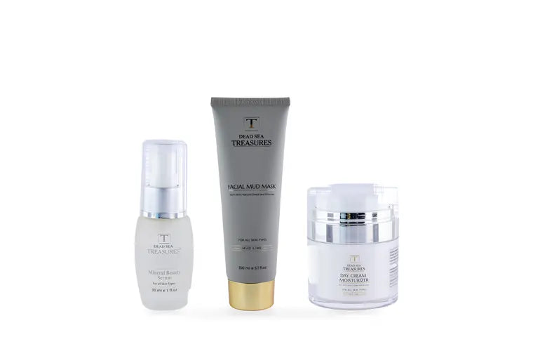 Facial Mud Mask + Mineral Beauty Serum + Day Cream